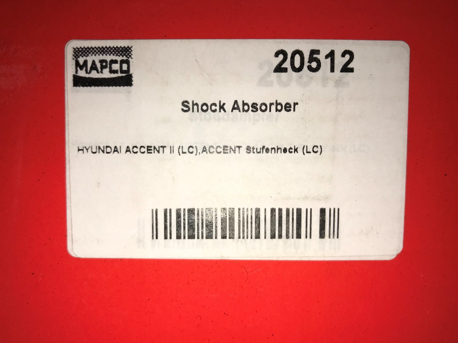 Rear Near Side LH Left Hand Shock Absorber Hyundai Accent 2000-2005 Mapco 20512