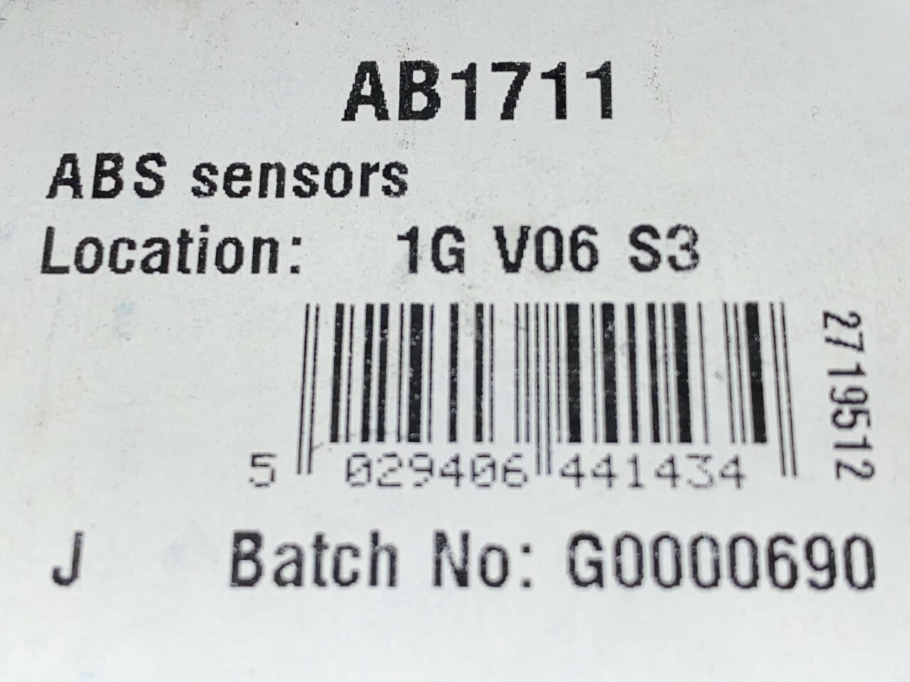 Fuel Parts AB1711 Wheel Speed Sensor ABS Sensor