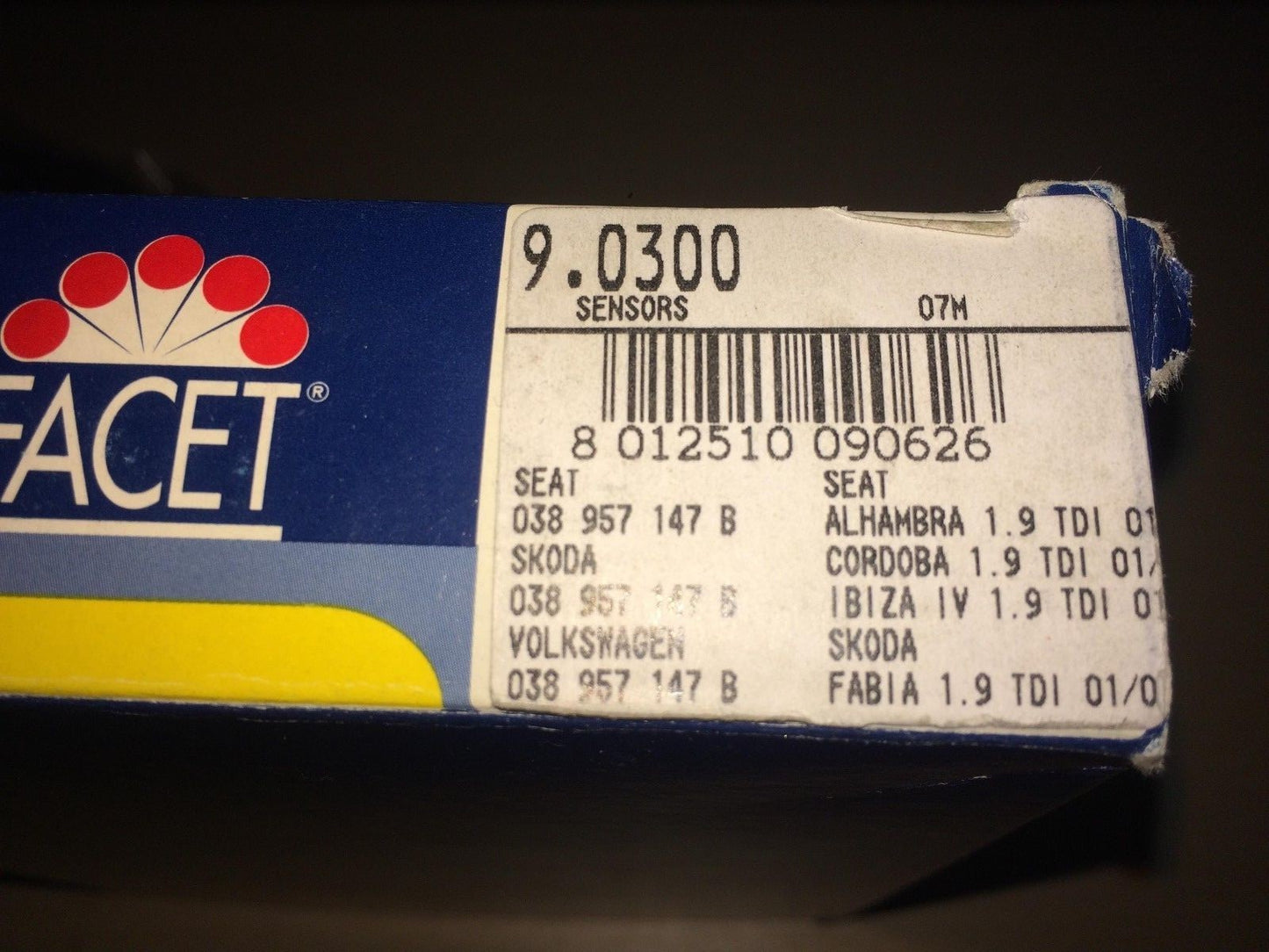 Crank Sensor Crankshaft Sensor Seat Skoda VW 9.0300 Facet NEW