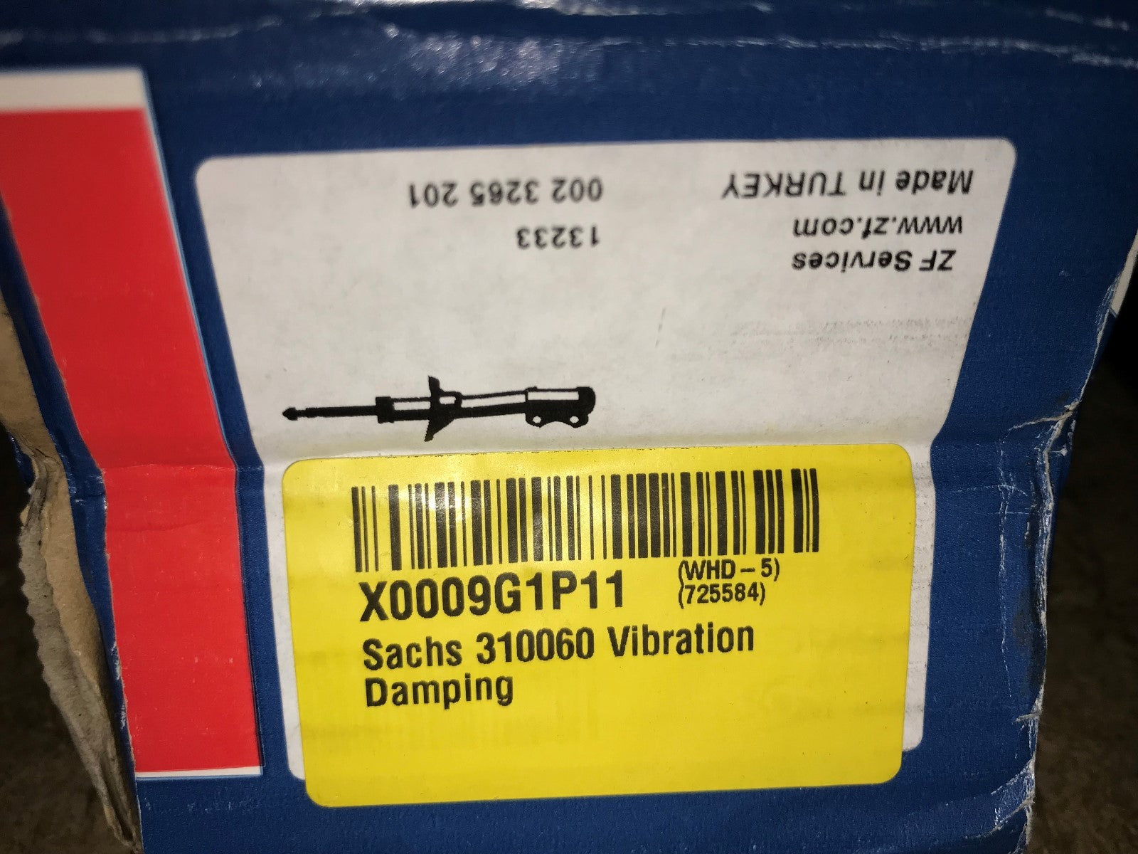 Rear Shock Absorber Renault Megane incl Cabrio Sport Tourer Scenic Sachs 310060