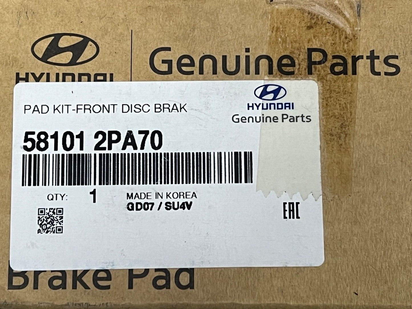 Genuine Hyundai 581012PA70 Front Brake Pad Grand Santa Fe Genesis Kia Sorento