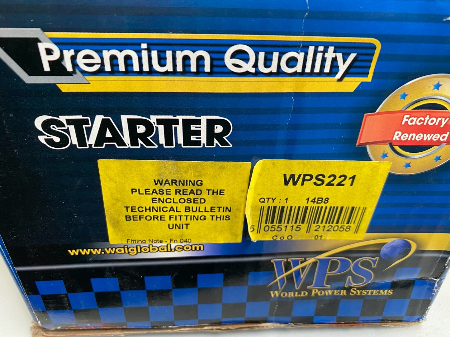 WPS221 Starter Motor fits Fait