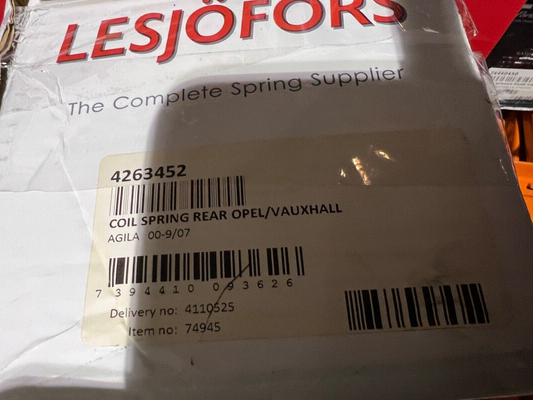 Rear Coil Spring Vauxhall Agila Suzuki Wagon R Lesjofors 4263452