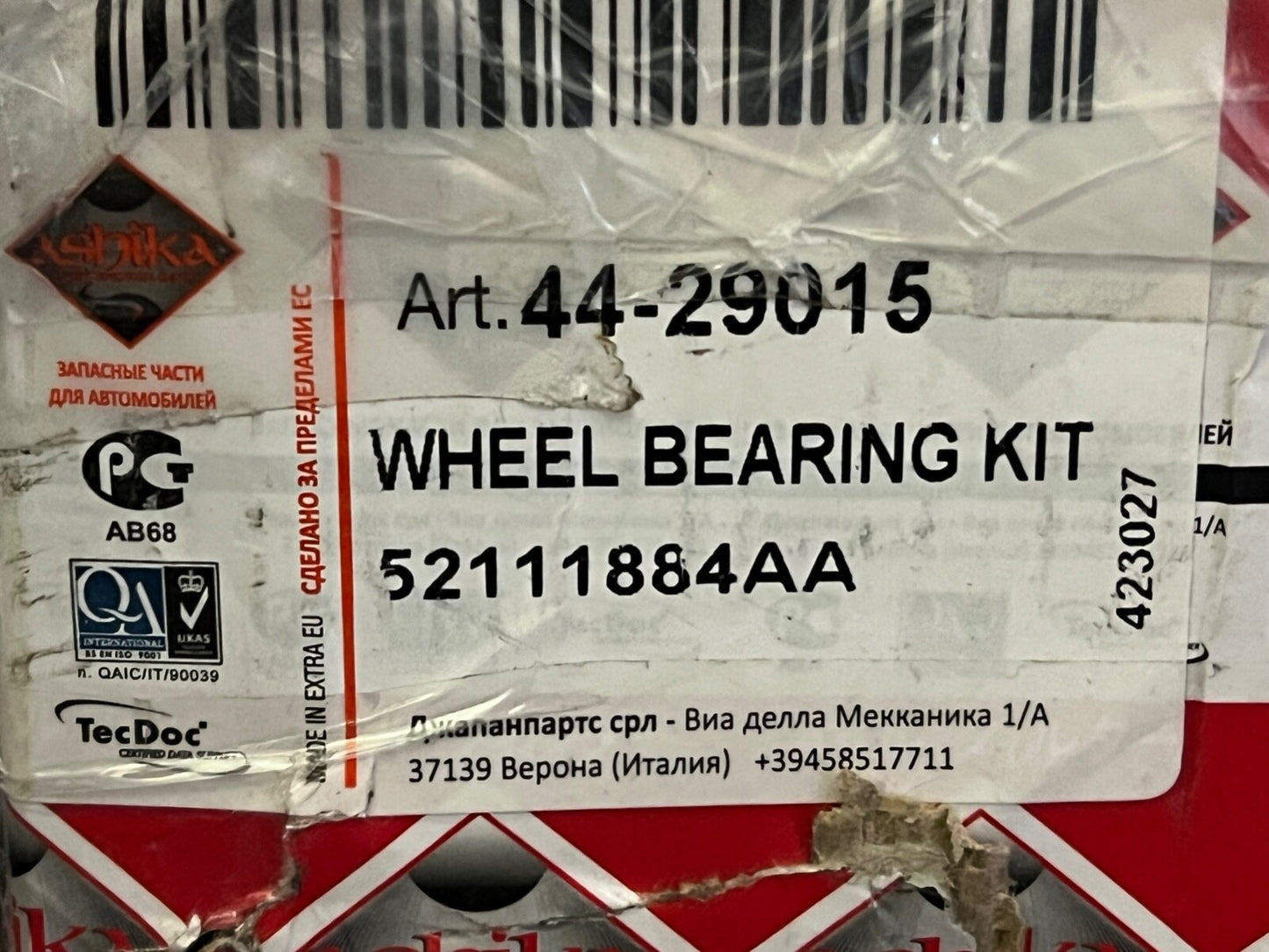 Ashika 44-290105 Rear Wheel Bearing Kit fits Jeep Comander Grand Cherokee