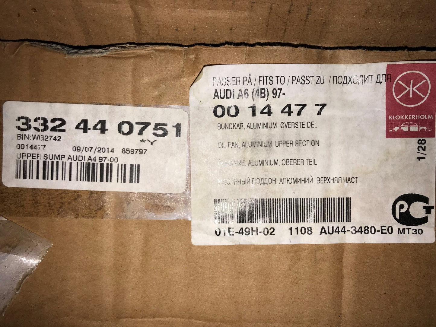 Upper Sump Audi A4 Audi A6 Audi A8 Incl Quattro ECP 332440751
