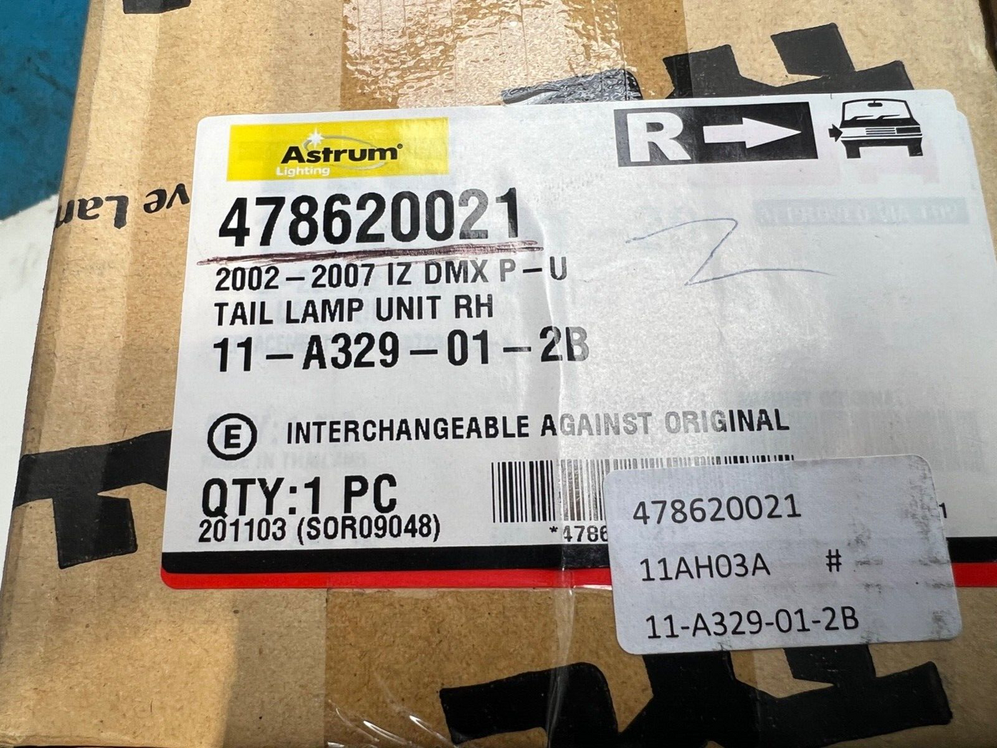 11A329012B Right Rear Tail Light Lamp For Isuzu DMAX 2002-2007