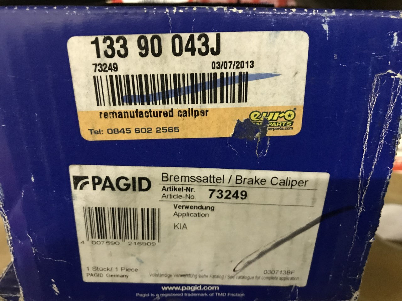 Front Left Hand Near Side Brake Caliper Kia Carens II Mk2 02-onwards Pagid 73249