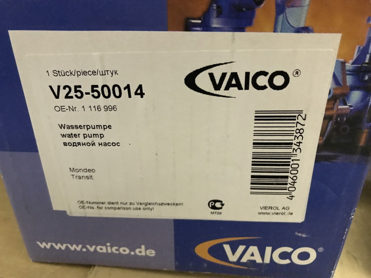 Water Pump Ford Mondeo 00-07 Ford Transit 00-06 Jaguar X Type 03-09 V25-50014