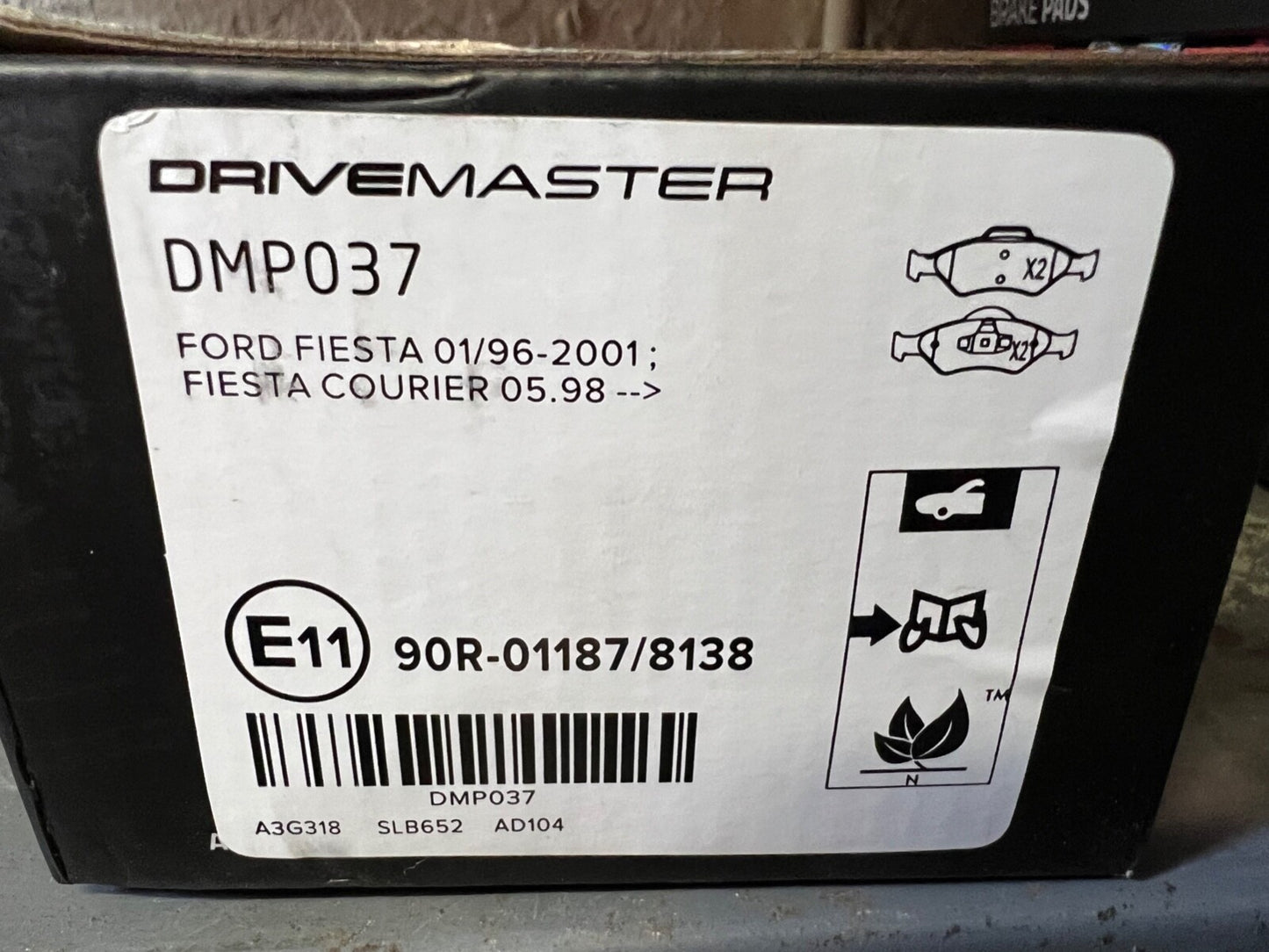 Front Brake Pads fits Ford Fiesta 1998 - on Drivemaster DMP037