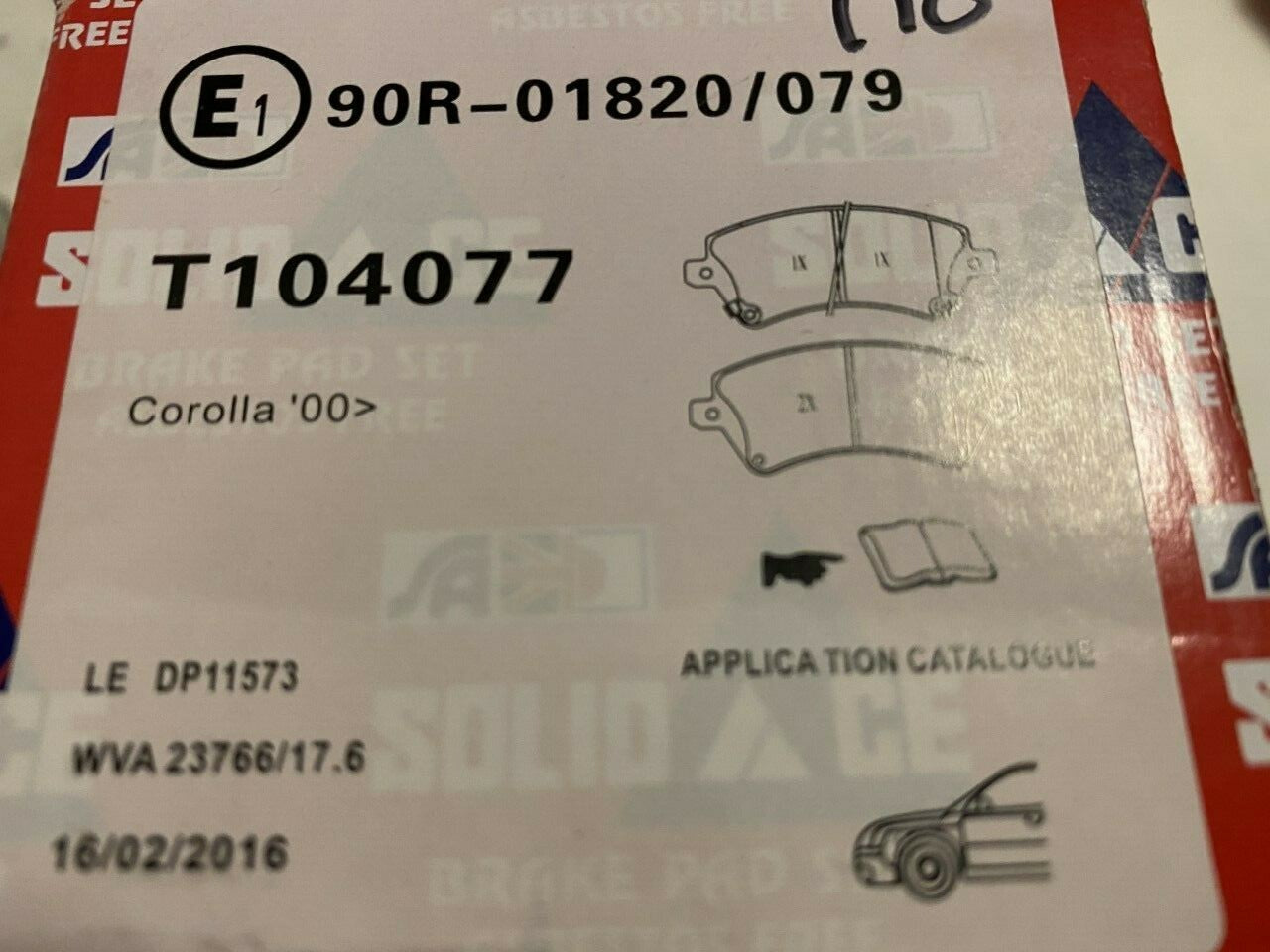 Solid Auto T104077 Front Brake Pad Set