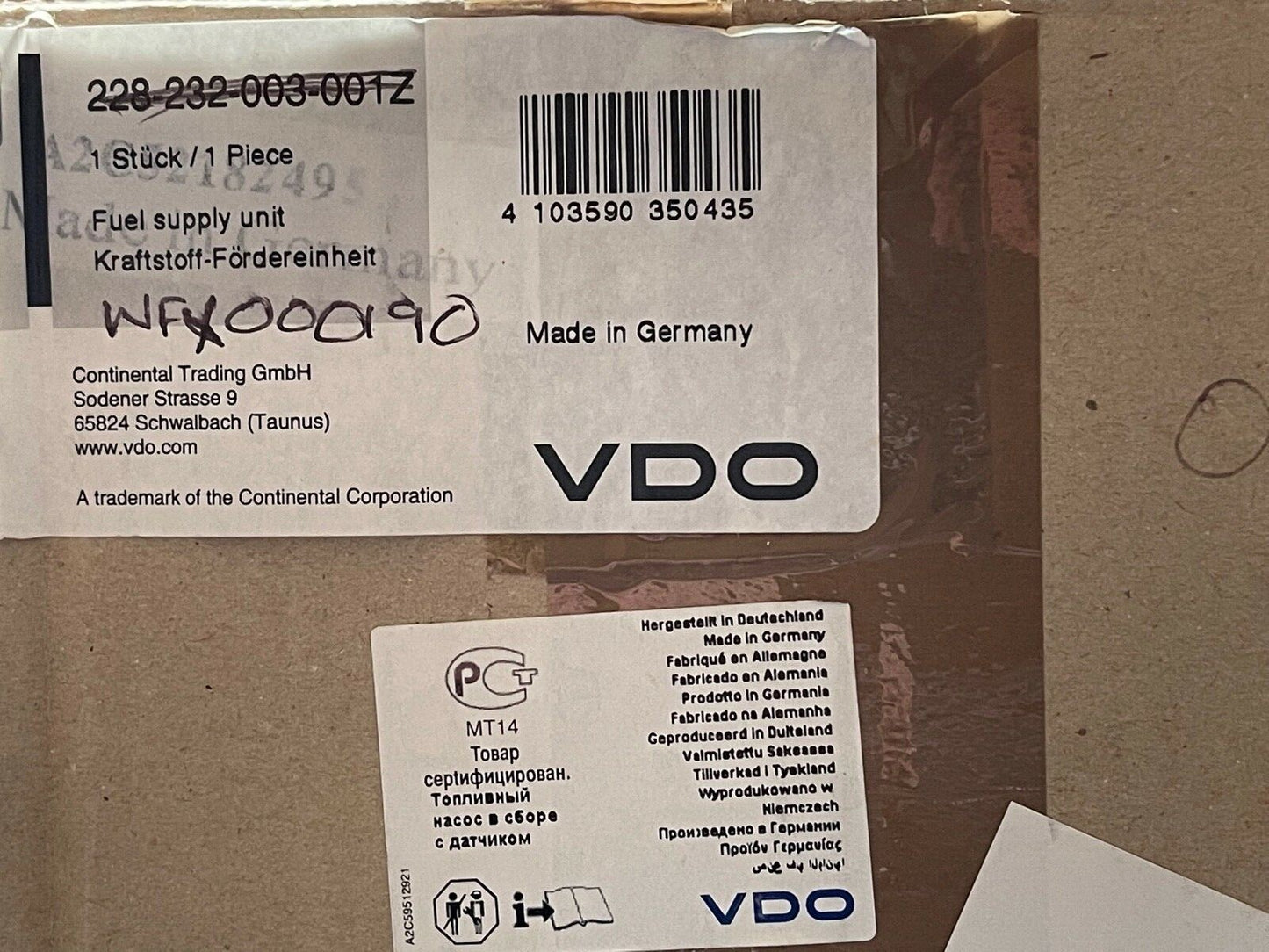 VDO 228-232-003-001Z Fuel Feed Unit Fuel Tank Pump Sender fits Land Rover