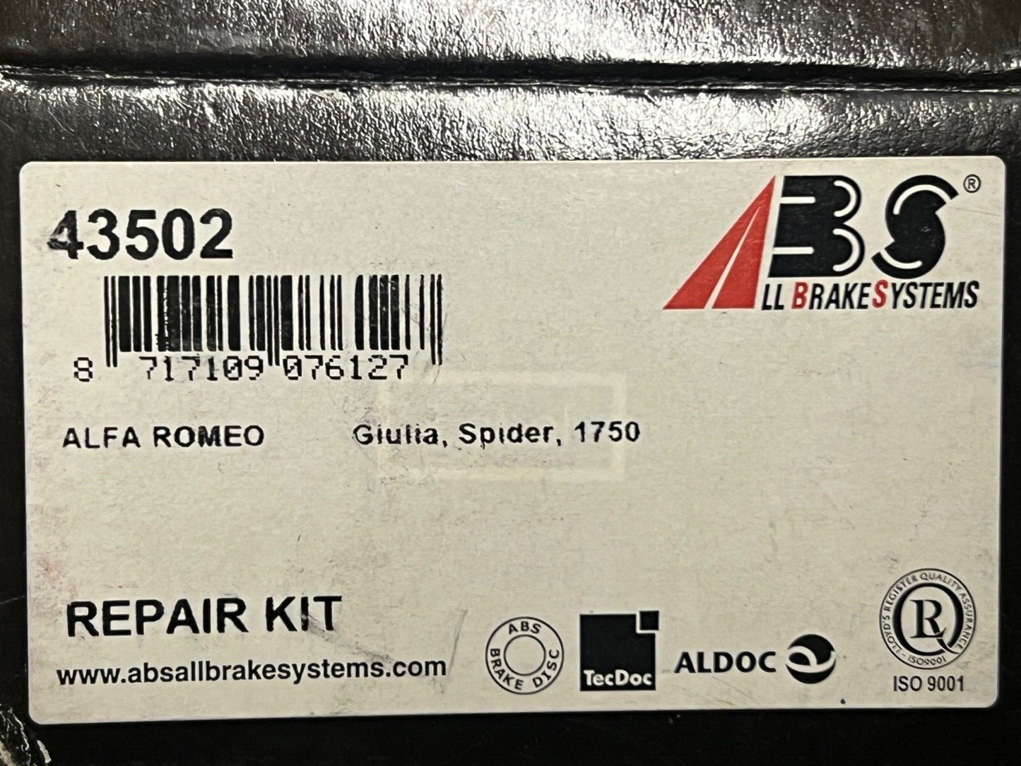 A.B.S 43502 Brake Caliper Repair Kit fits Alfa Romeo Giulia Spider 1750