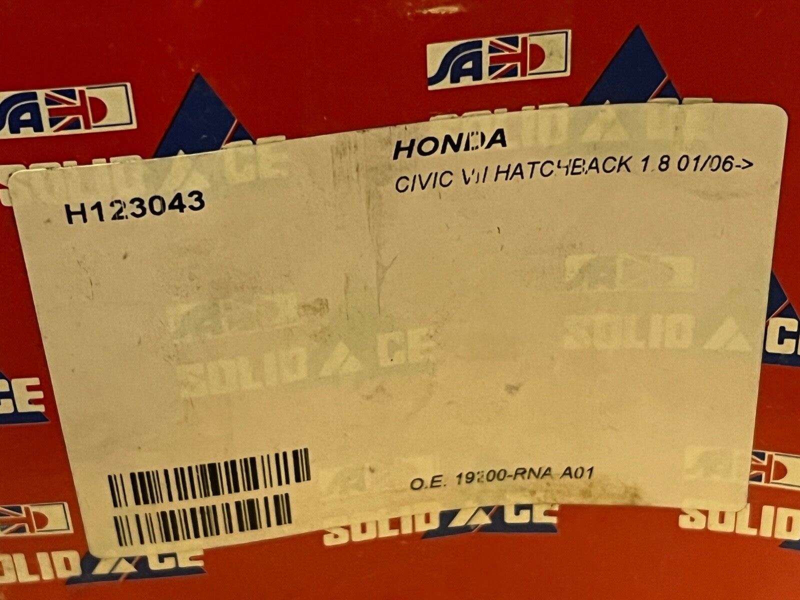 Solid Auto H123043 Water Pump fits Honda Civic VII Hatchback 1.8 2006-onwards