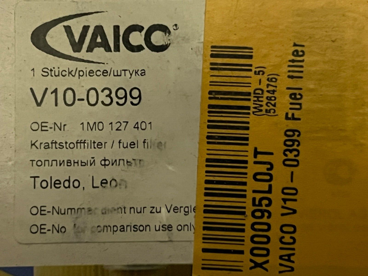 Vaico V10-0399 Fuel Filter fits Seat Toledo Leon