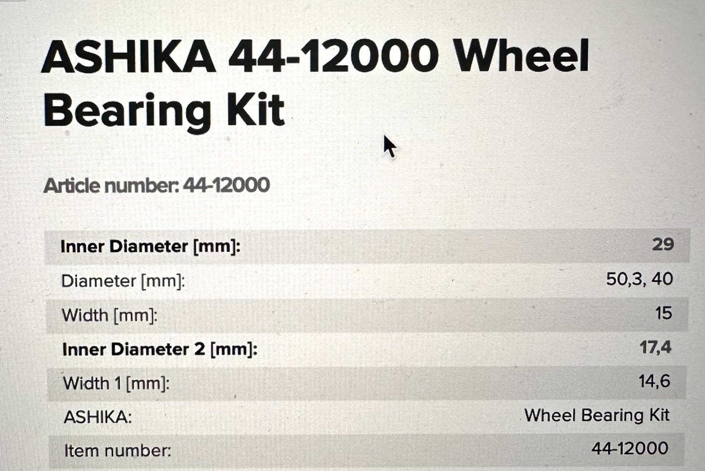 Ashika 44-12000 fits Daihatsu Charmant Toyota Corolla Celica Carina