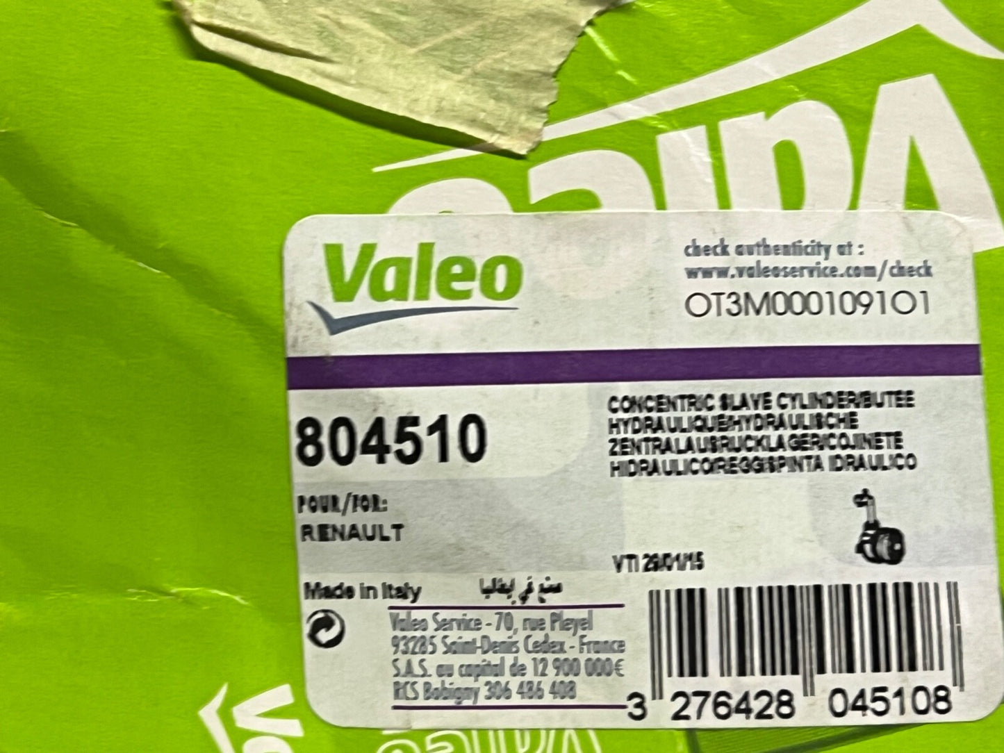 Valeo 804510 Clutch Concentric Slave Cylinder fits Dacia Renault