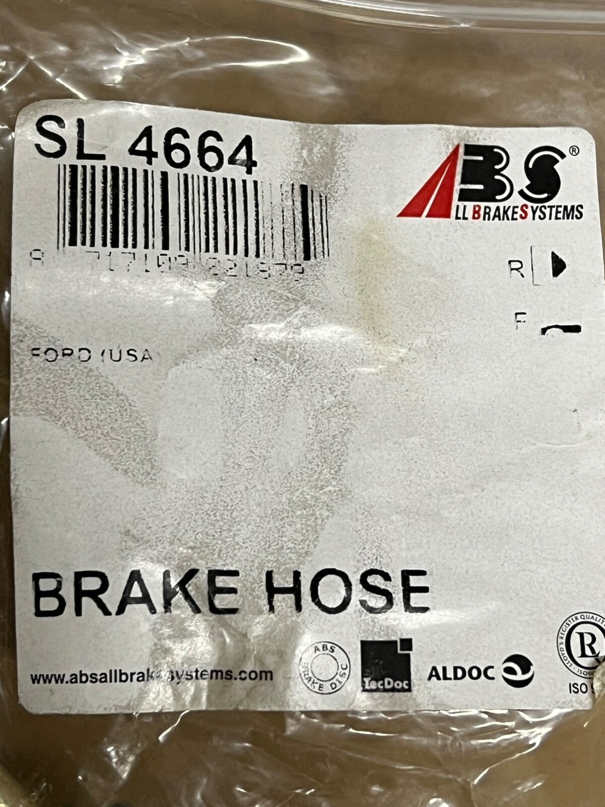 ABS SL4664 Front Right Brake Hose fits Ford (USA) Bronco (85-90)