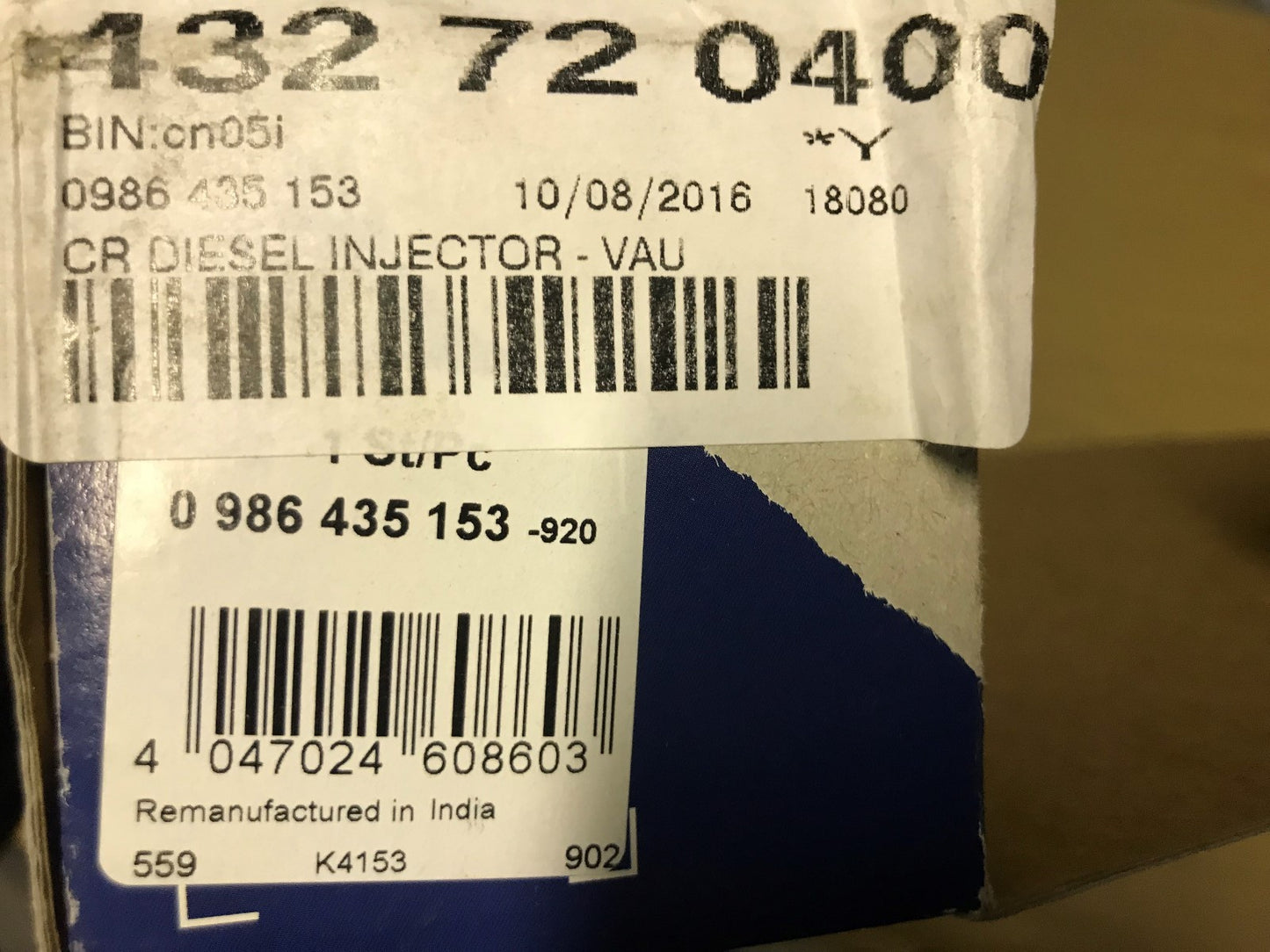 Diesel Injector Chevrolet Captiva Cruze Epica Lacetti Nubira Antara 0986435153