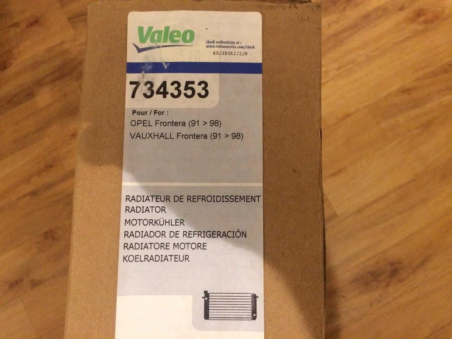 Vauxhall Frontera 1991-1998 Radiator Valeo 734353 Brand New Boxed ***BARGAIN***