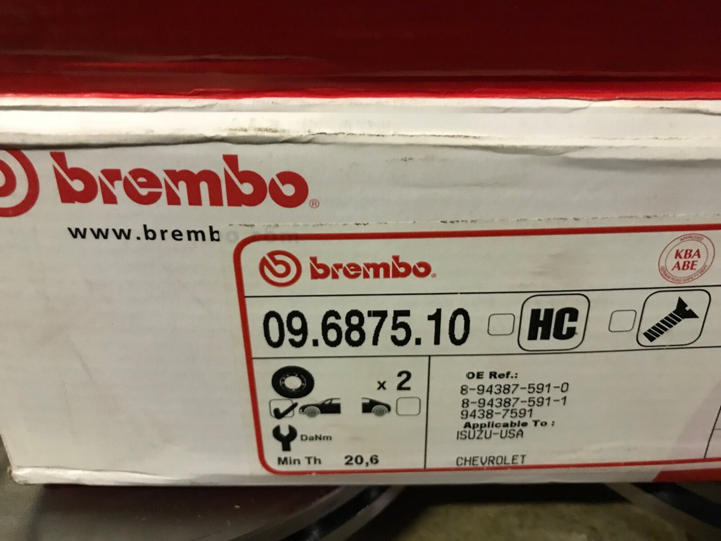 Brembo 09.6875.10 Front Brake Discs fits Chevrolet