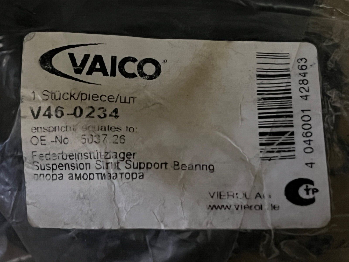 Vaico V46-0234 Front Top Strut Mount fits Peugeot 405 1987-1999