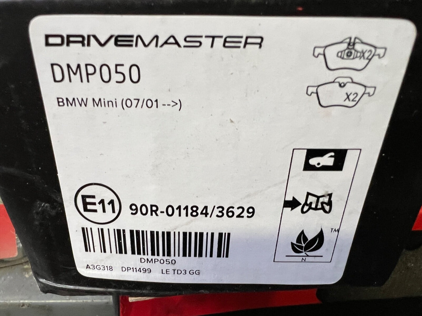 Front Brake Pads fits BMW Mini 07/2001 Onwards Drivemaster DMP050