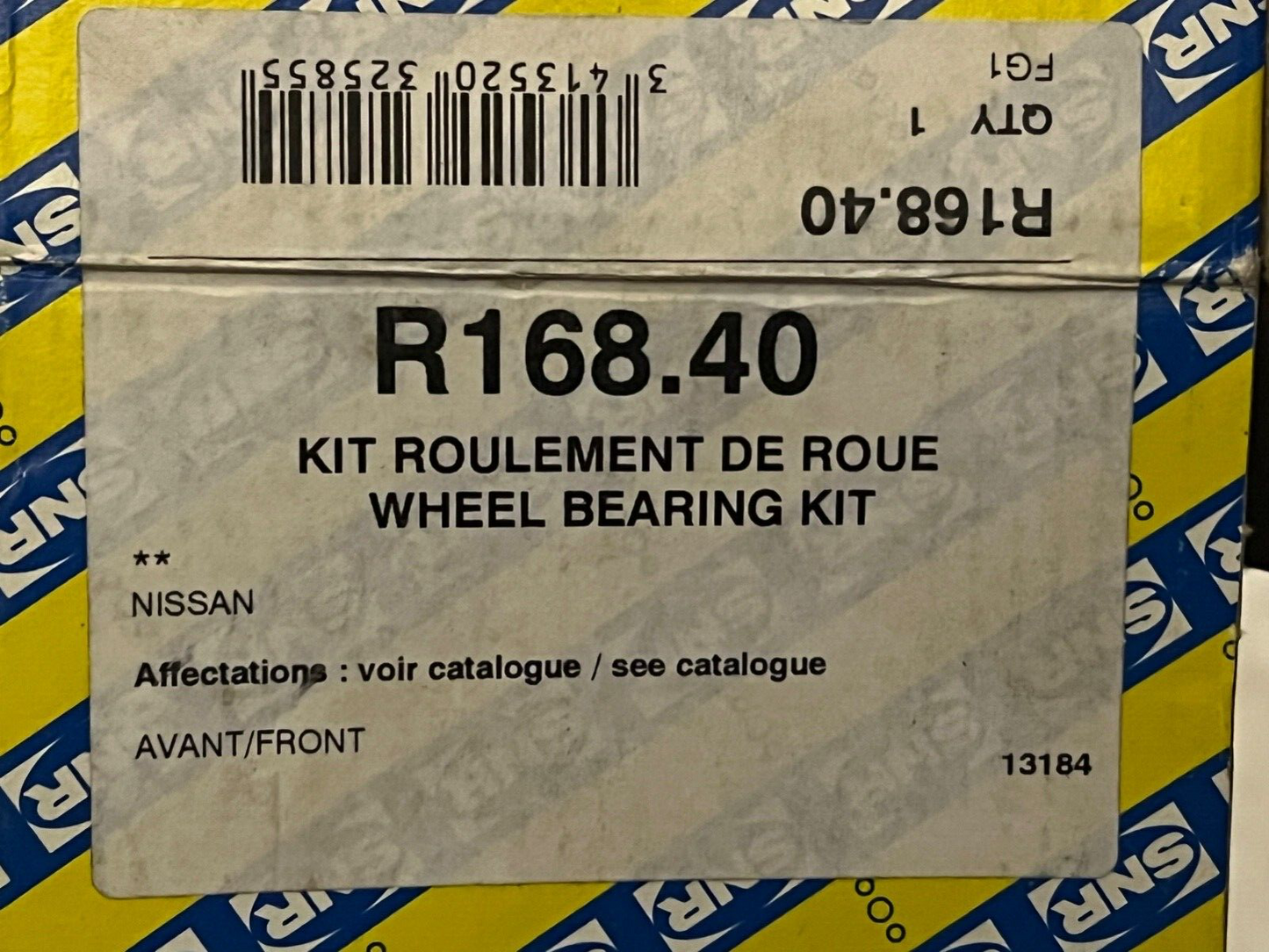 SNR R168.40 Front Wheel Bearing fits Nissan Micra