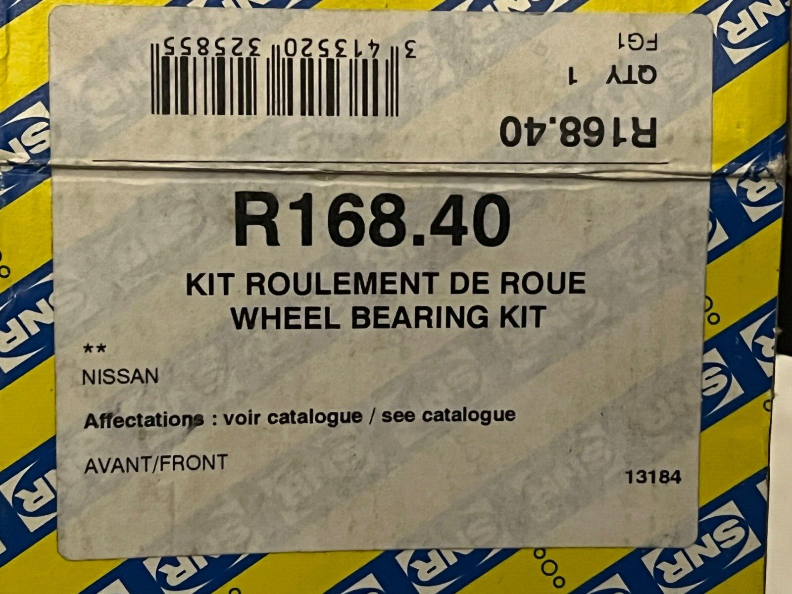 SNR R168.40 Front Wheel Bearing fits Nissan Micra