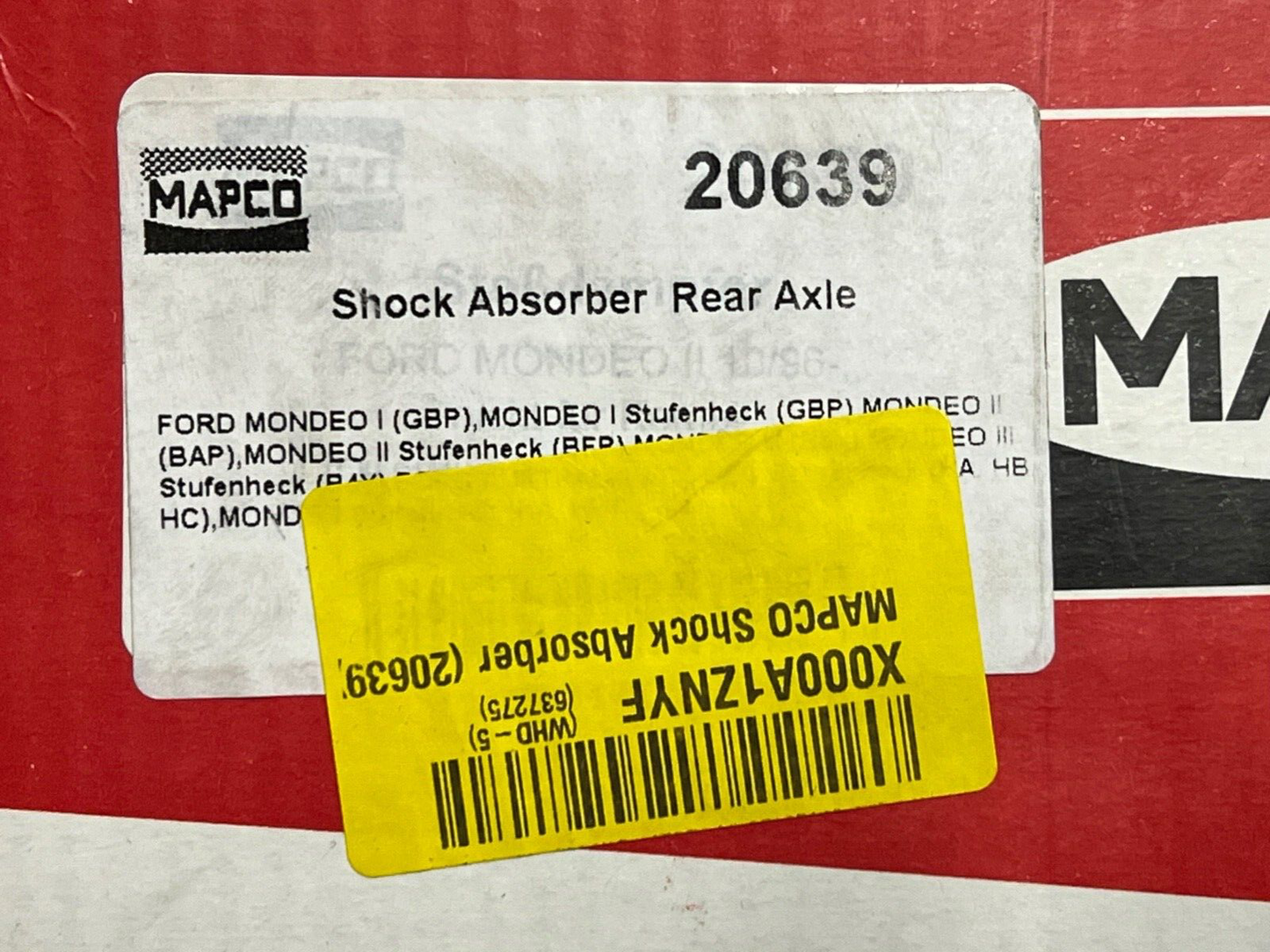 20639 Mapco Rear Shock Absorber fits Ford Mondeo