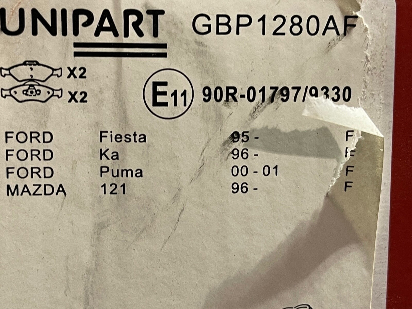 Unipart GBP1280AF JCP1393 Front Brake Pad Set fits Ford Mazda