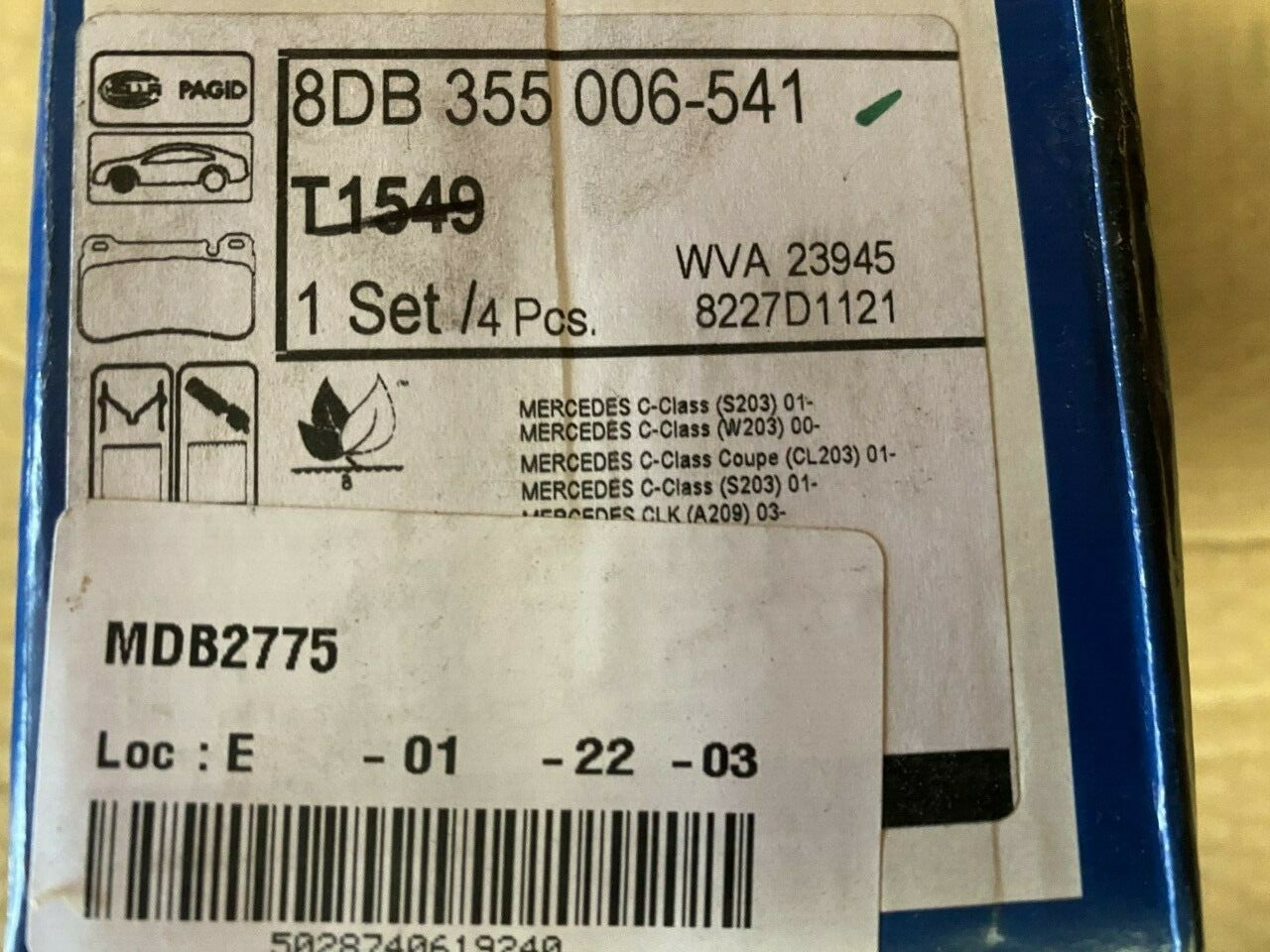 Hella-PAGIDT1549 8DB355006-541 Front Brake Pad Set fits Mercedes