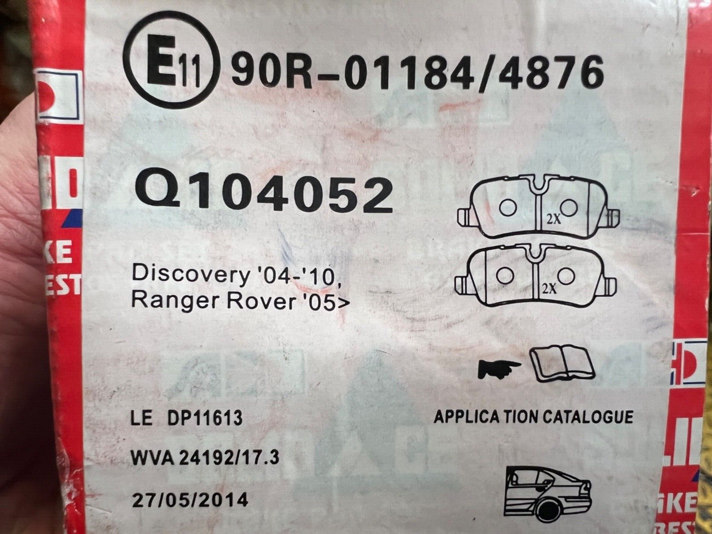 Q104052 Rear Brake Pads Solid Auto Fits Land Rover Range Rover Discovery