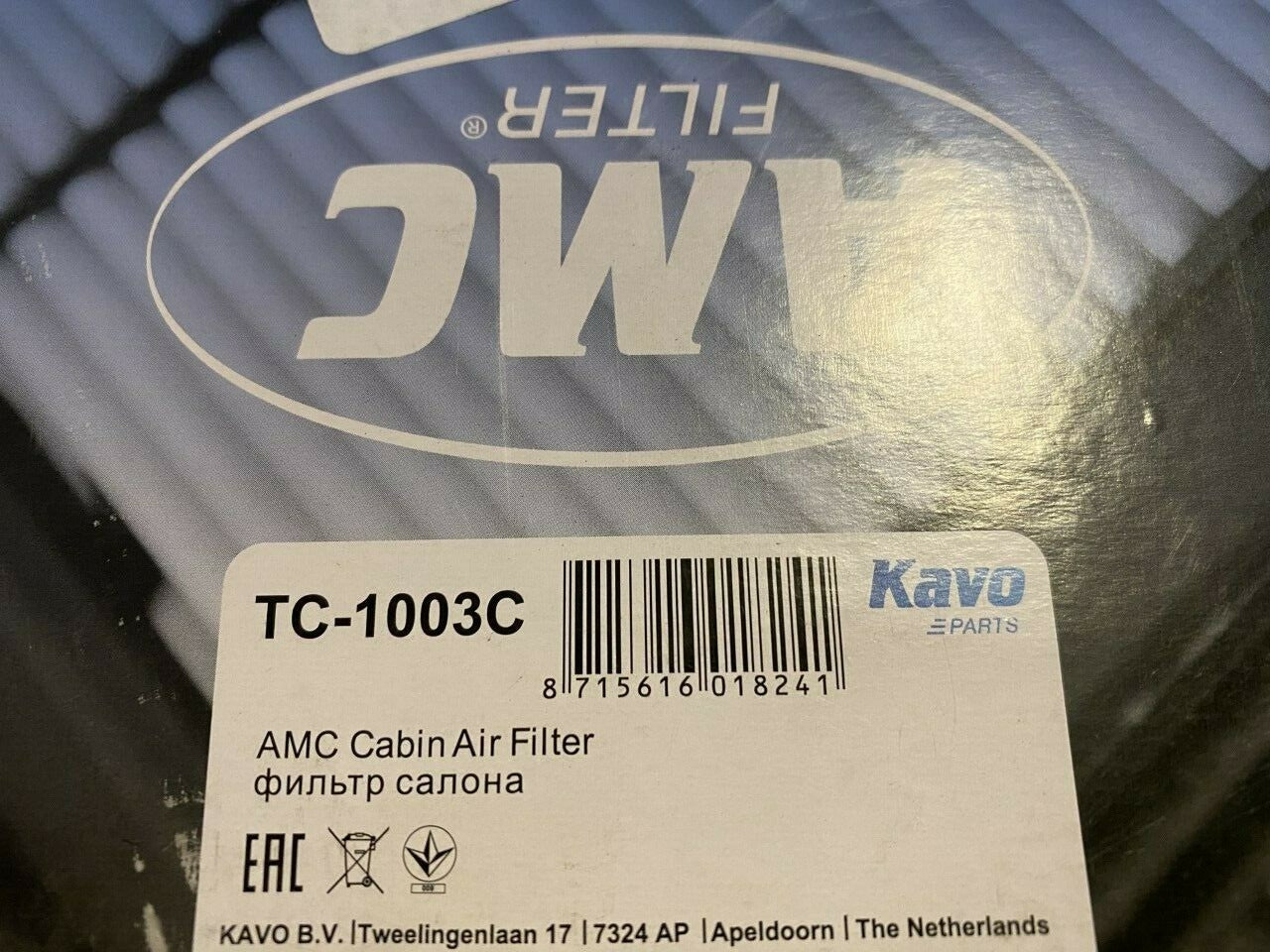 AMC Filter TC-1003C Cabin Filter fits Lexus Toyota