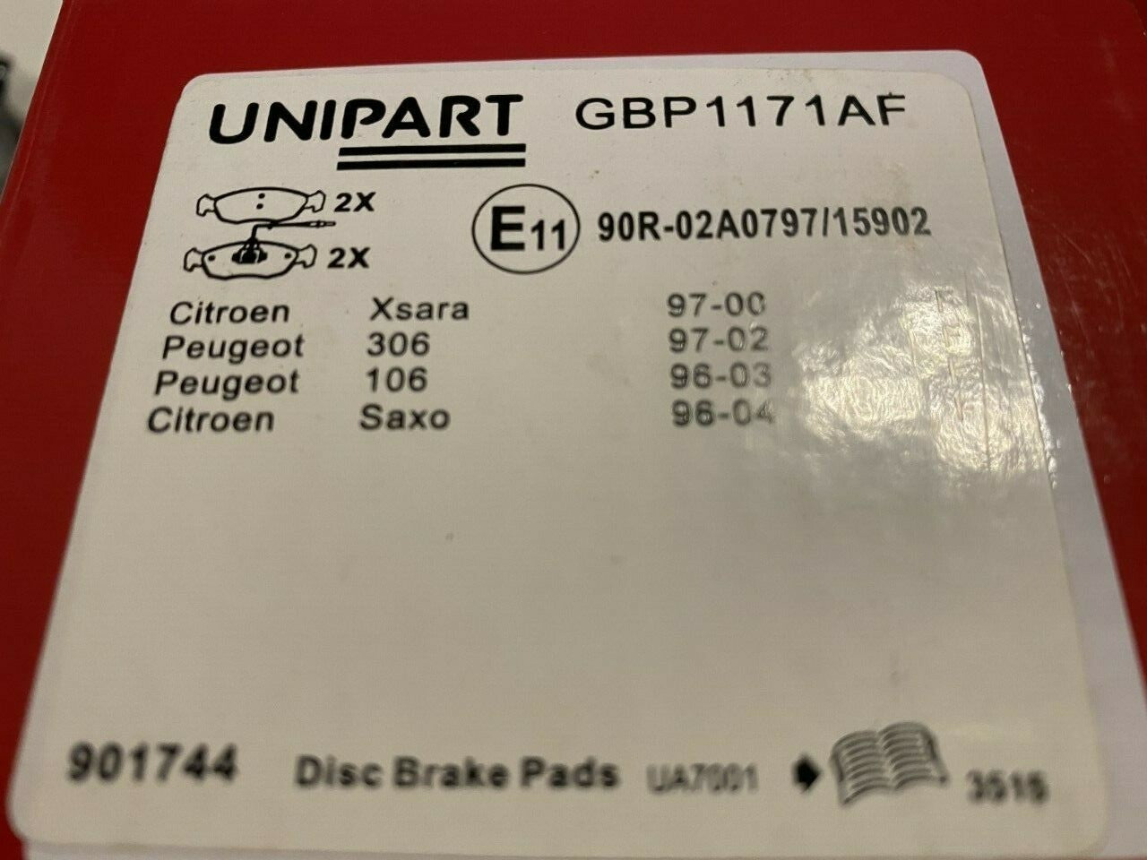 Unipart GBP1171AF Brake Pad Set