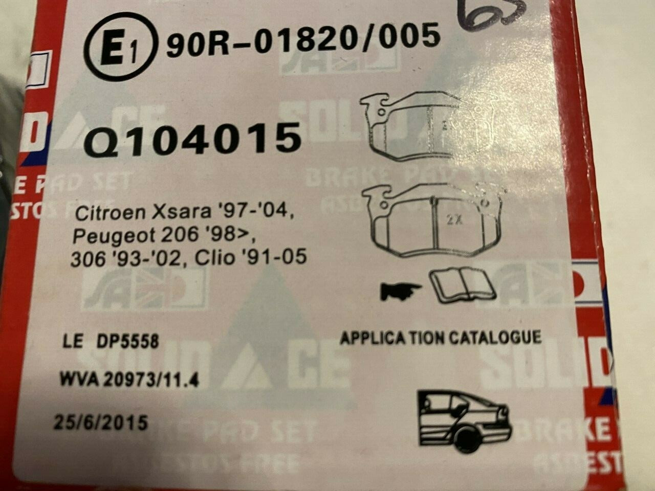 Solid Auto Q104015 Rear Brake Pad Set