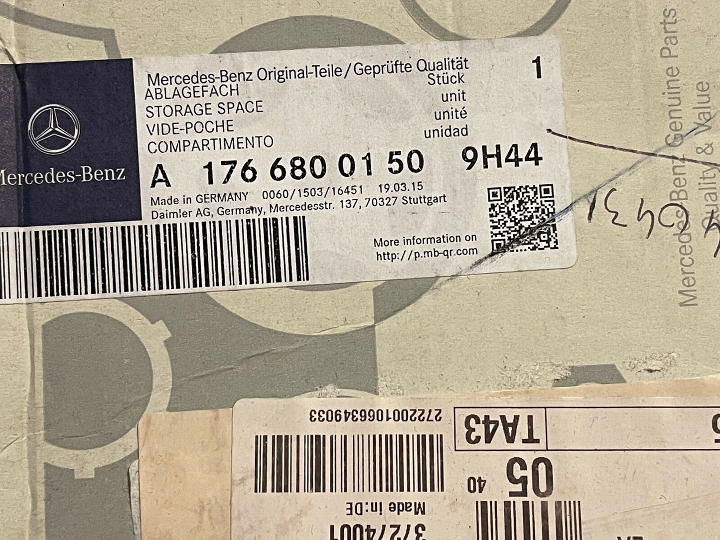 A1766800150 Genuine Mercedes Tray with 12v Socket