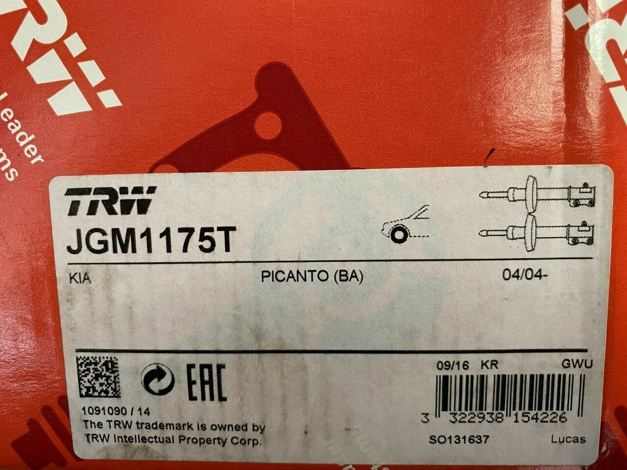 TRW JGM1175T Pair Front Shock Absorber fits Kia Picanto