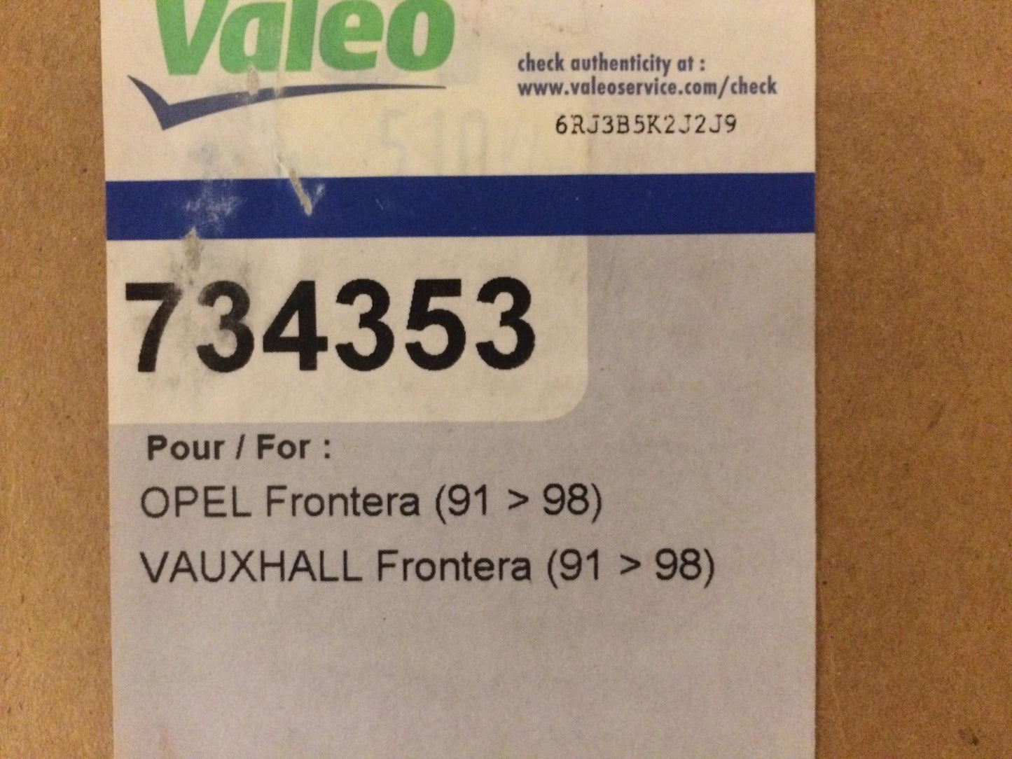 Vauxhall Frontera 1991-1998 Radiator Valeo 734353 Brand New Boxed ***BARGAIN***