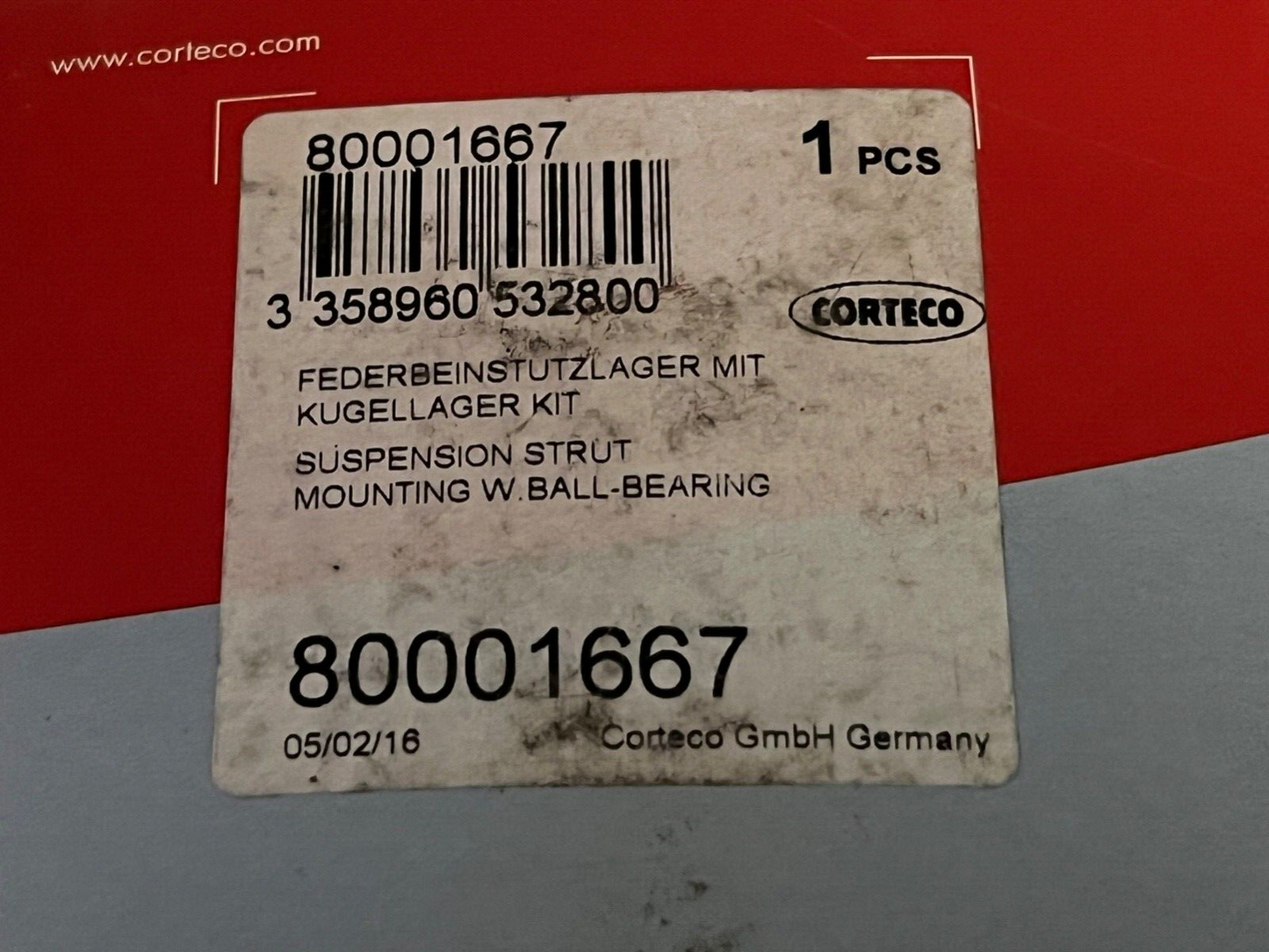 80001667 Corteco Front Top Strut Mount fits Ford Fiesta KA