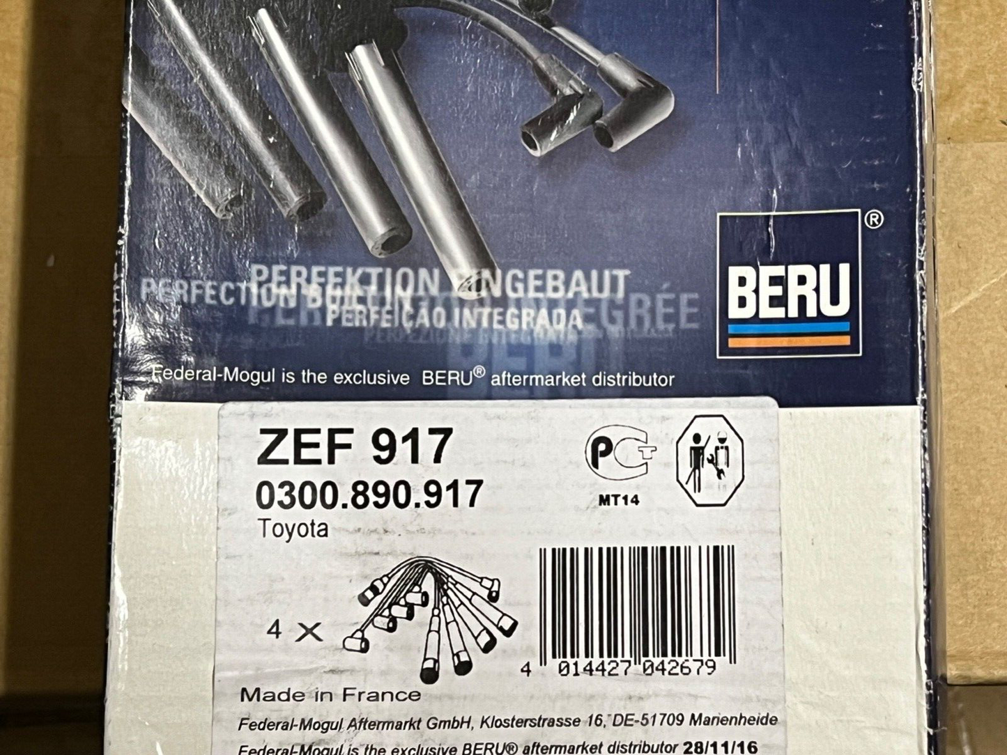 ZEF917 Beru Ignition Leads fits Toyota Camry 2.1 2.2 1991-1996