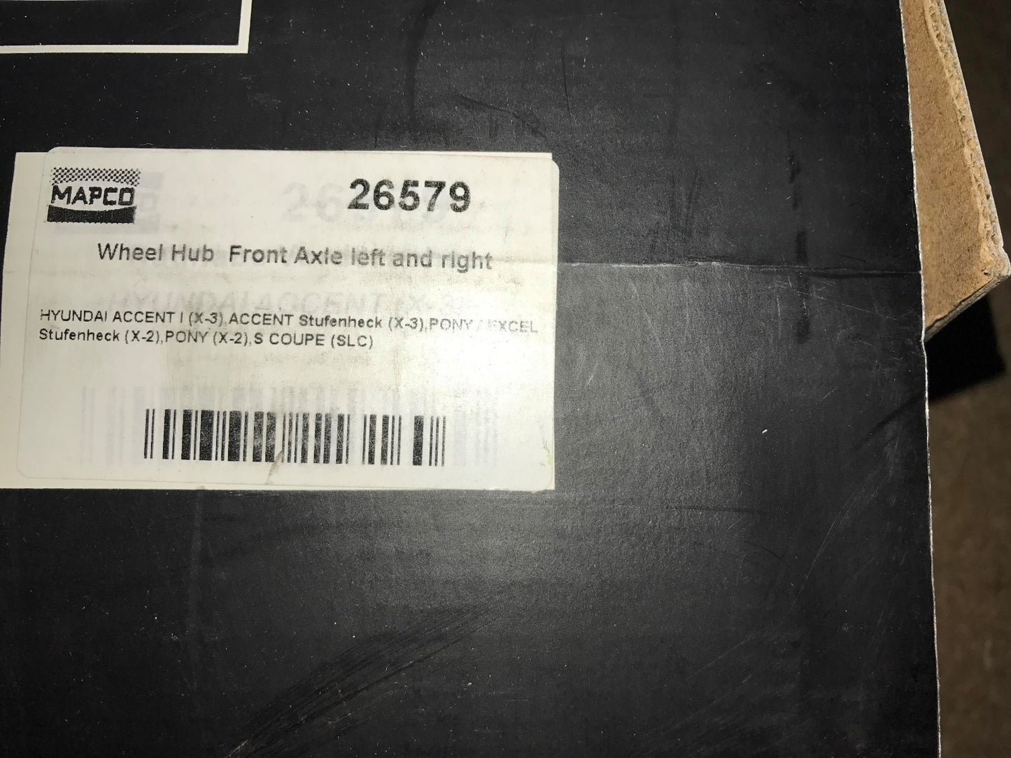 Wheel Hub / Flange Hyundai Accent Pony Excel Front NS OS 26579 Mapco *NEW*