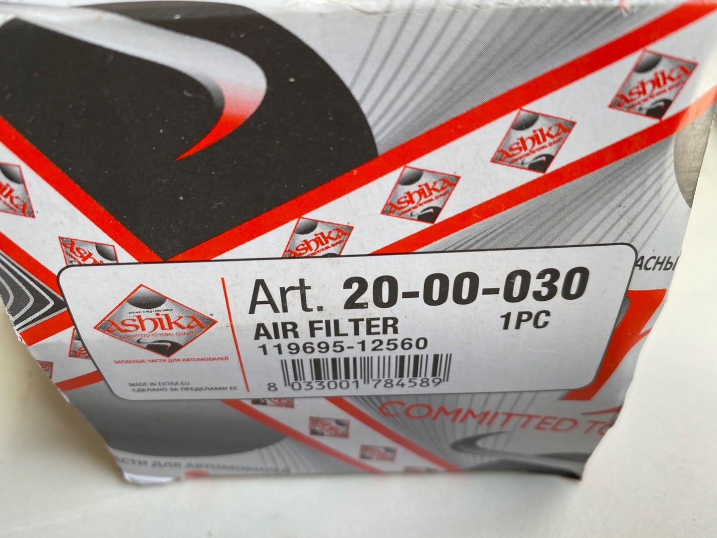 Ashika 20-00-030 Air Filter 88m 187mm