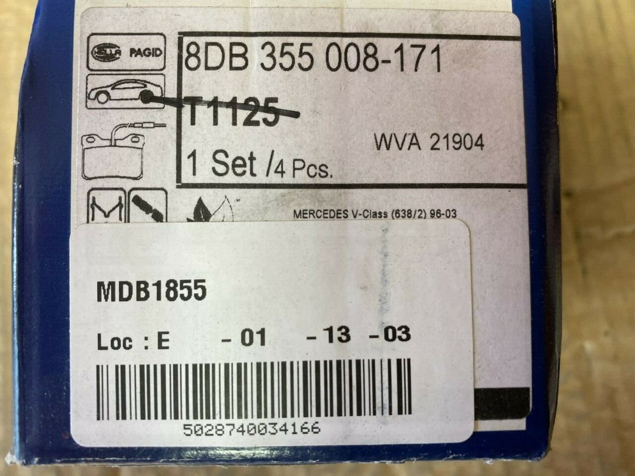 Hella-PAGID T1125 8DB355008-171 Rear Brake Pad Set fits Mercedes