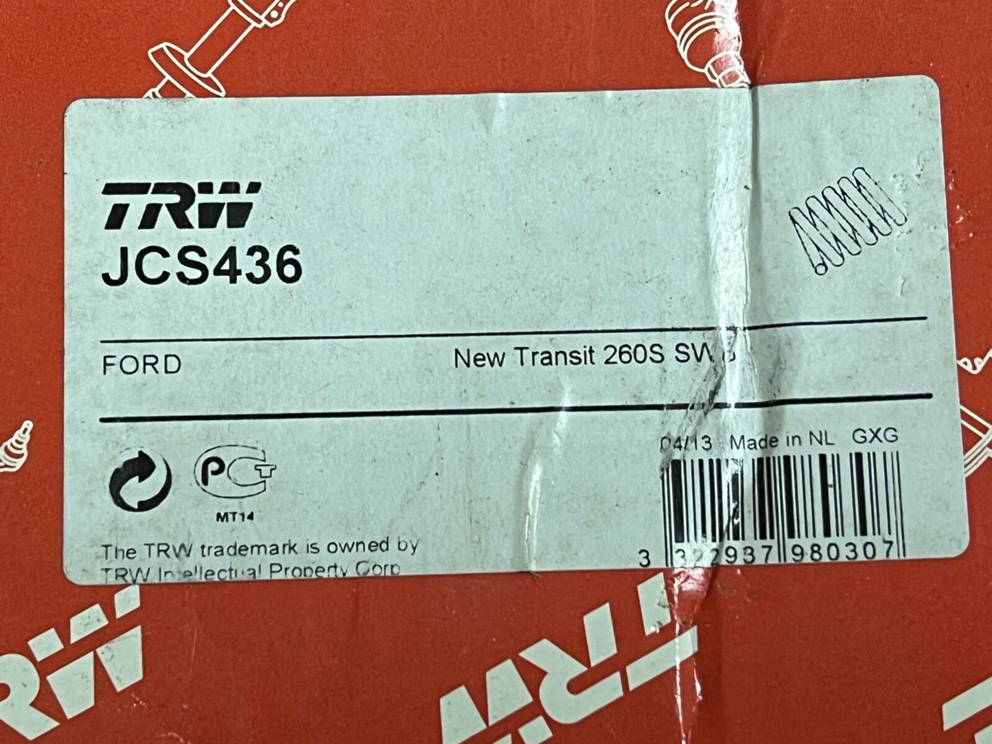 TRW JCS436 Front Coil Spring fits Ford Transit 260S SWB