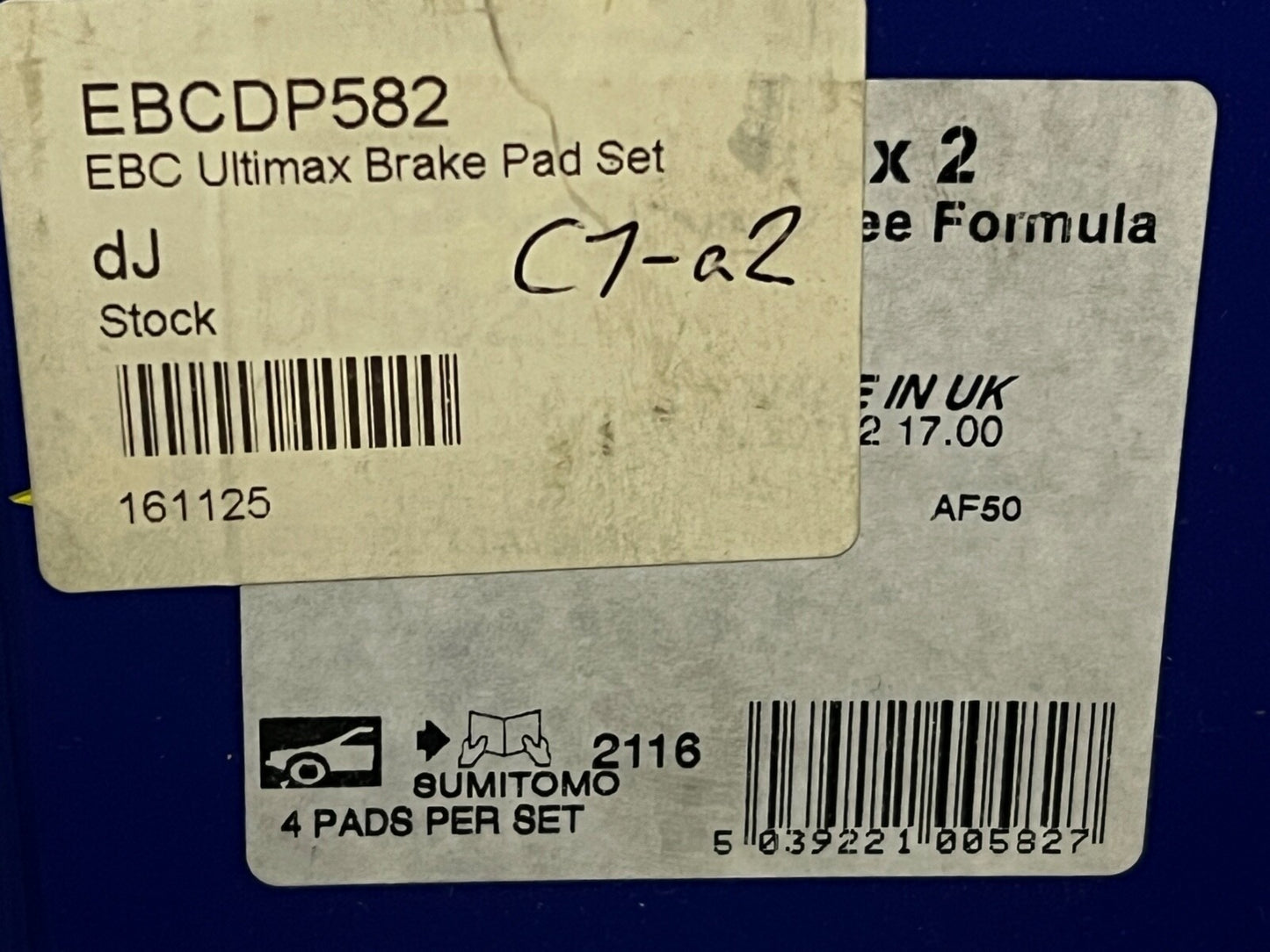 EBC DP582 Front Brake Pads Fits Subaru Leone Series 3 1.8 DL (AN5) 84-93