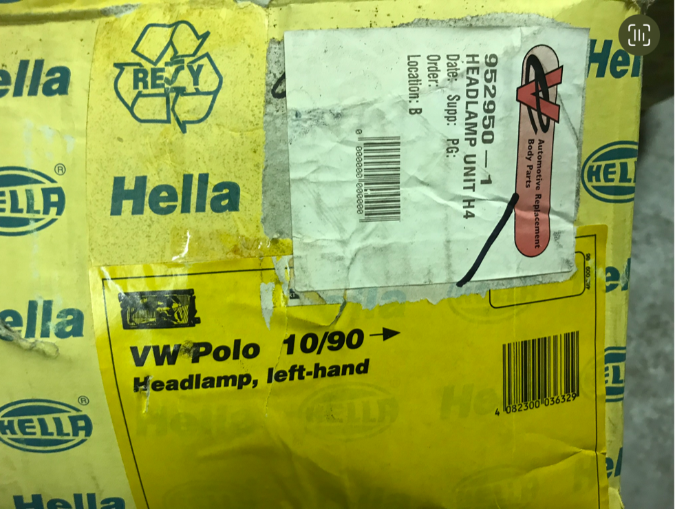 Hella 1LE006319-19 Headlight Unit Near Side fits VW Polo 10/1990 onwards