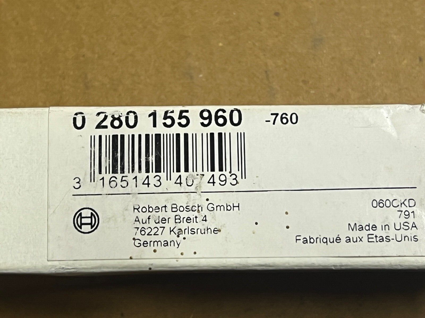 Bosch 0280155960 Petrol Fuel Injector fits ASTON MARTIN DB7 VANTAGE 2000 5.9 V12