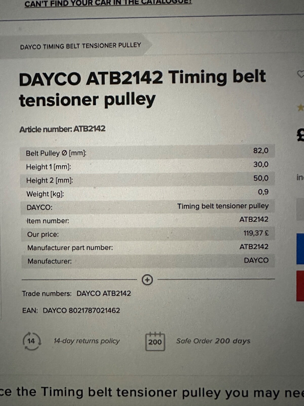 ATB2142 Dayco Timing Belt Tensioner fits Audi Ford Seat Skoda Volkswagen VW