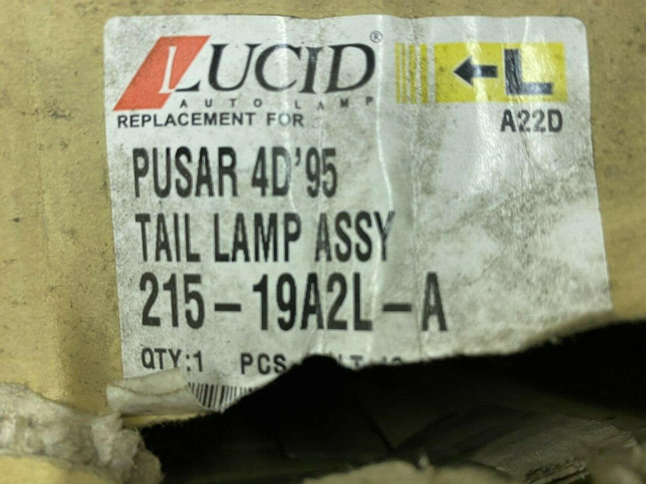 215-19A2L-A fits Pursar Rear Lamp Left Hand Side Near Side