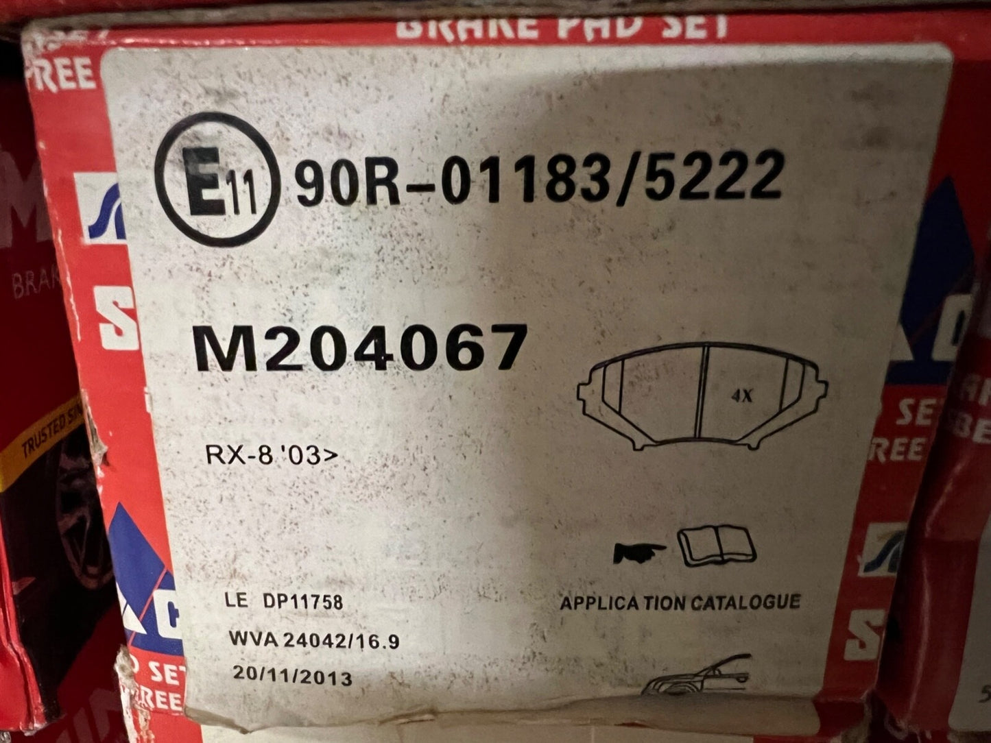 Solid Auto M204067 Front Brake Pads fits Mazda RX-8 1.3 2003-2010